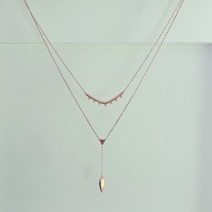 Stella & Dot | Rose Gold Tiered Lariat Necklace